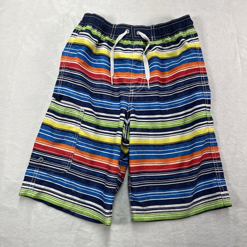 Hanna Andersson Swim Trunks Boys 8 Colorful Stripes Summer Beach